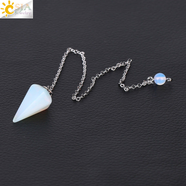 Small Reiki Pendulum, Natural Stone Amulet, Crystal Pendant — additional product photo