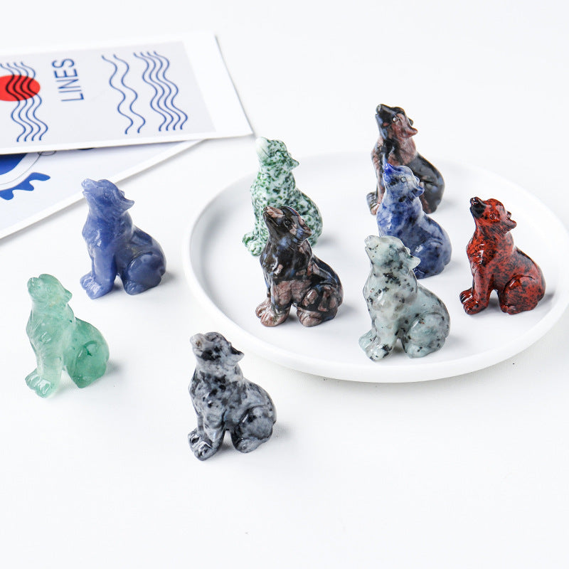 Crystal Wolf Spirit Guardian Carving — additional product photo