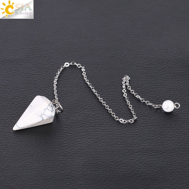Small Reiki Pendulum, Natural Stone Amulet, Crystal Pendant — additional product photo