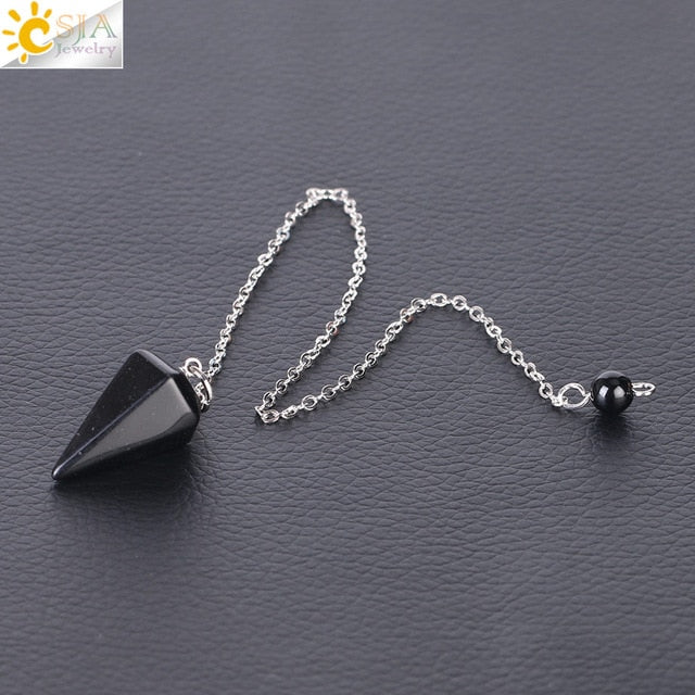 Small Reiki Pendulum, Natural Stone Amulet, Crystal Pendant — additional product photo