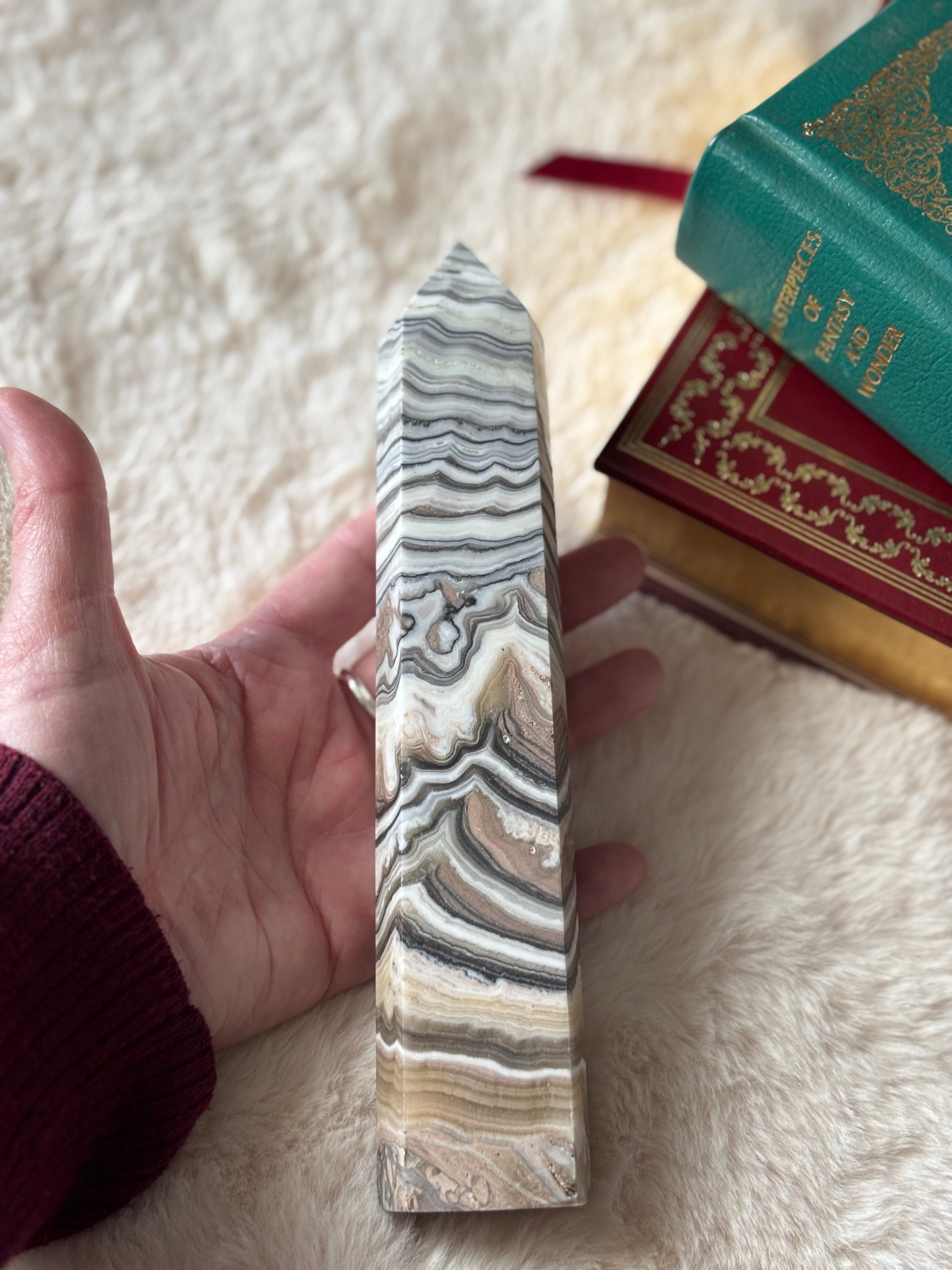 Extra Large Zebra Calcite Tower — additional product photo