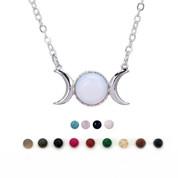 Triple Moon Goddess Crystal Pendant Necklace | Clairvoyant Crystals
