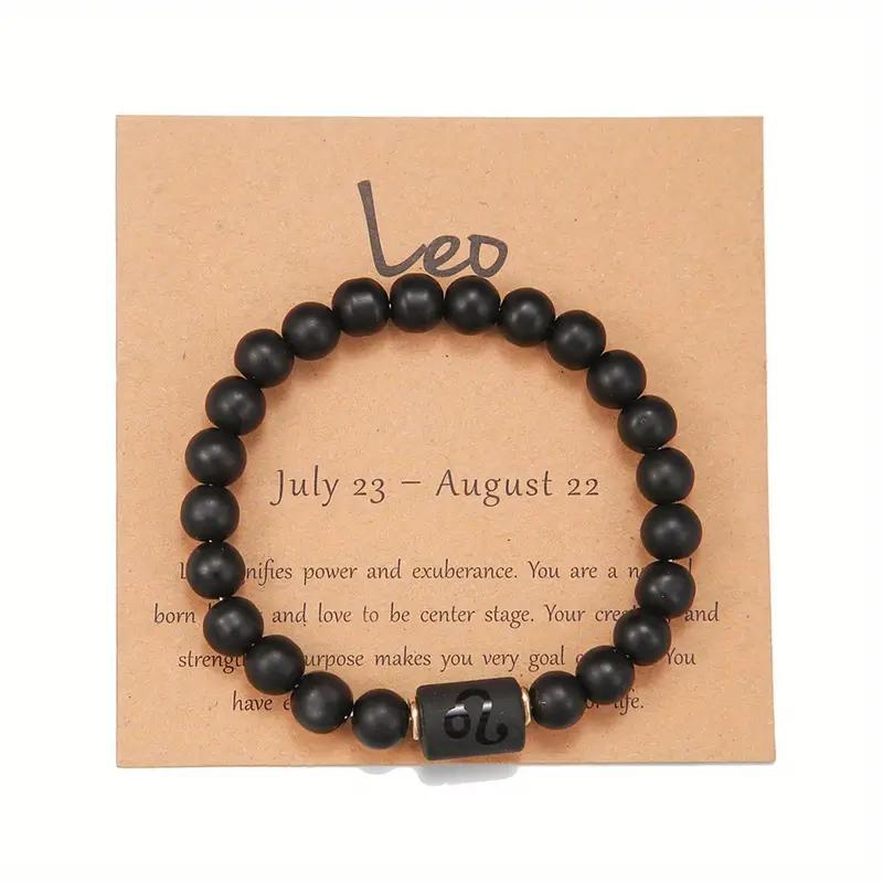 Natural Stone Beaded Tiger Eye Zodiac Bracelet — additional product photo