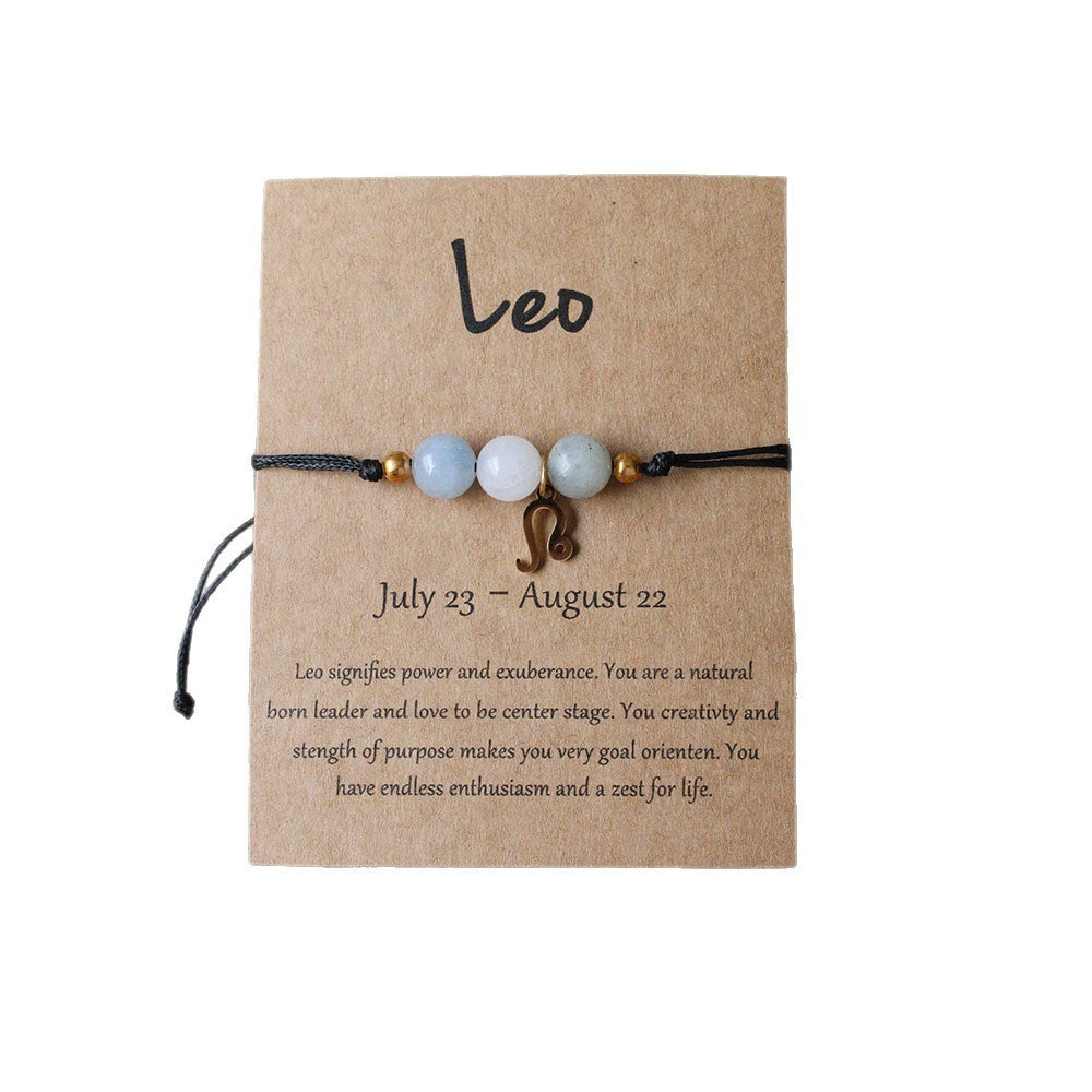 Natural Stone Beaded Tiger Eye Zodiac Bracelet — additional product photo