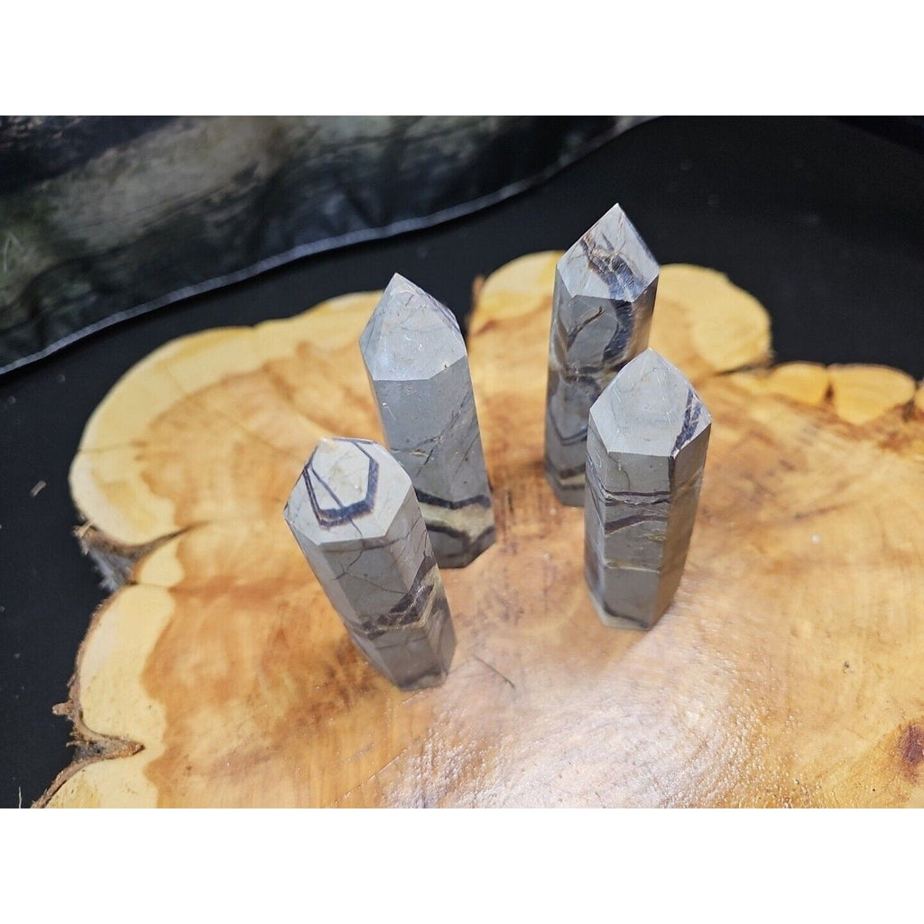 Dragon Septarian Geode Cluster Four Piece Set