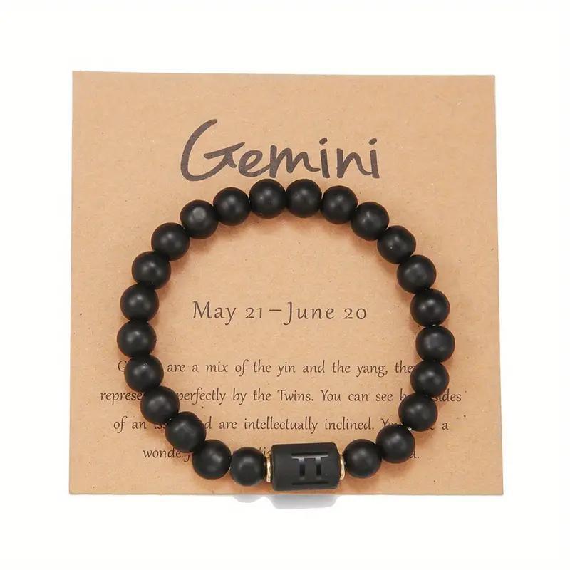Natural Stone Beaded Tiger Eye Zodiac Bracelet — additional product photo