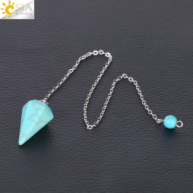 Small Reiki Pendulum, Natural Stone Amulet, Crystal Pendant — additional product photo