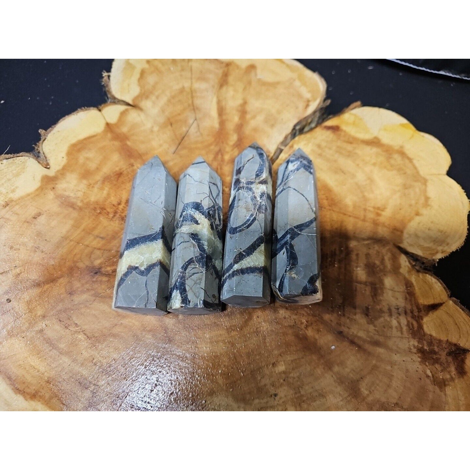 Dragon Septarian Geode Cluster Four Piece Set