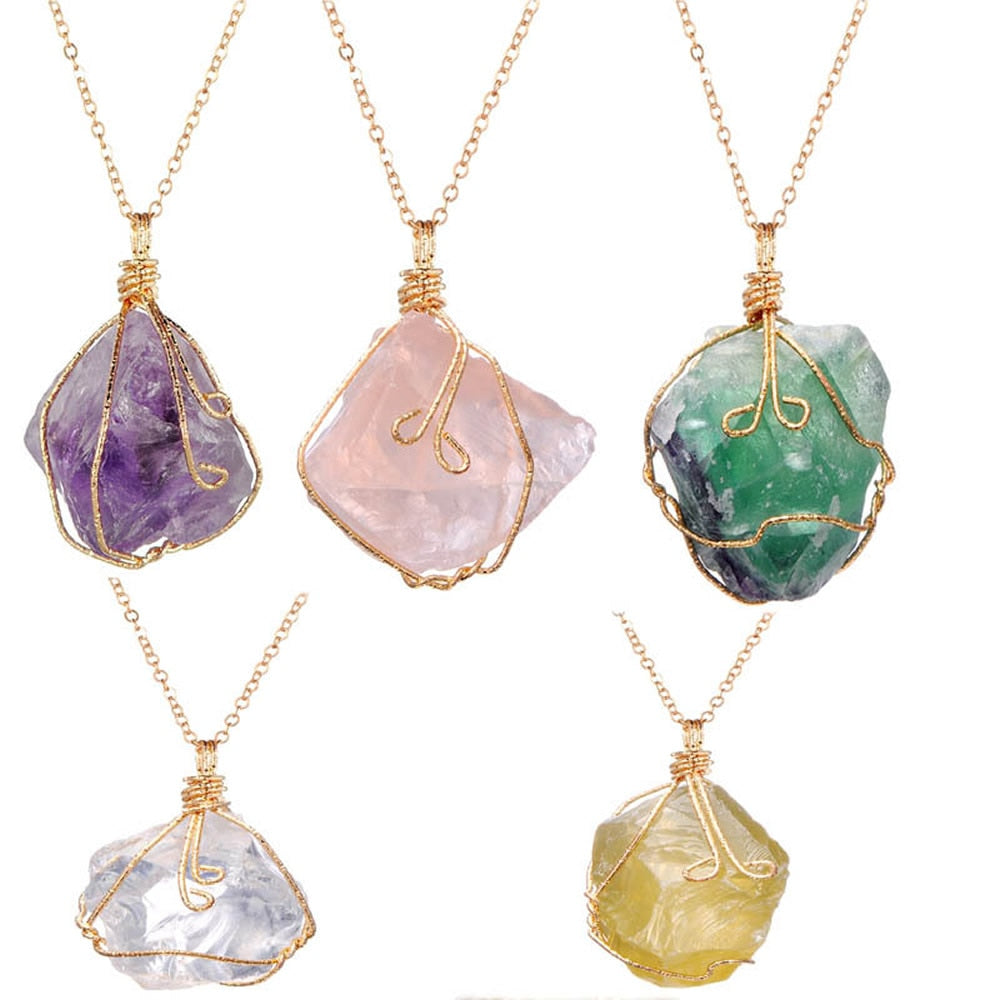 Handcrafted Crystal Wire Wrap Necklace Collection | Clairvoyant Crystals