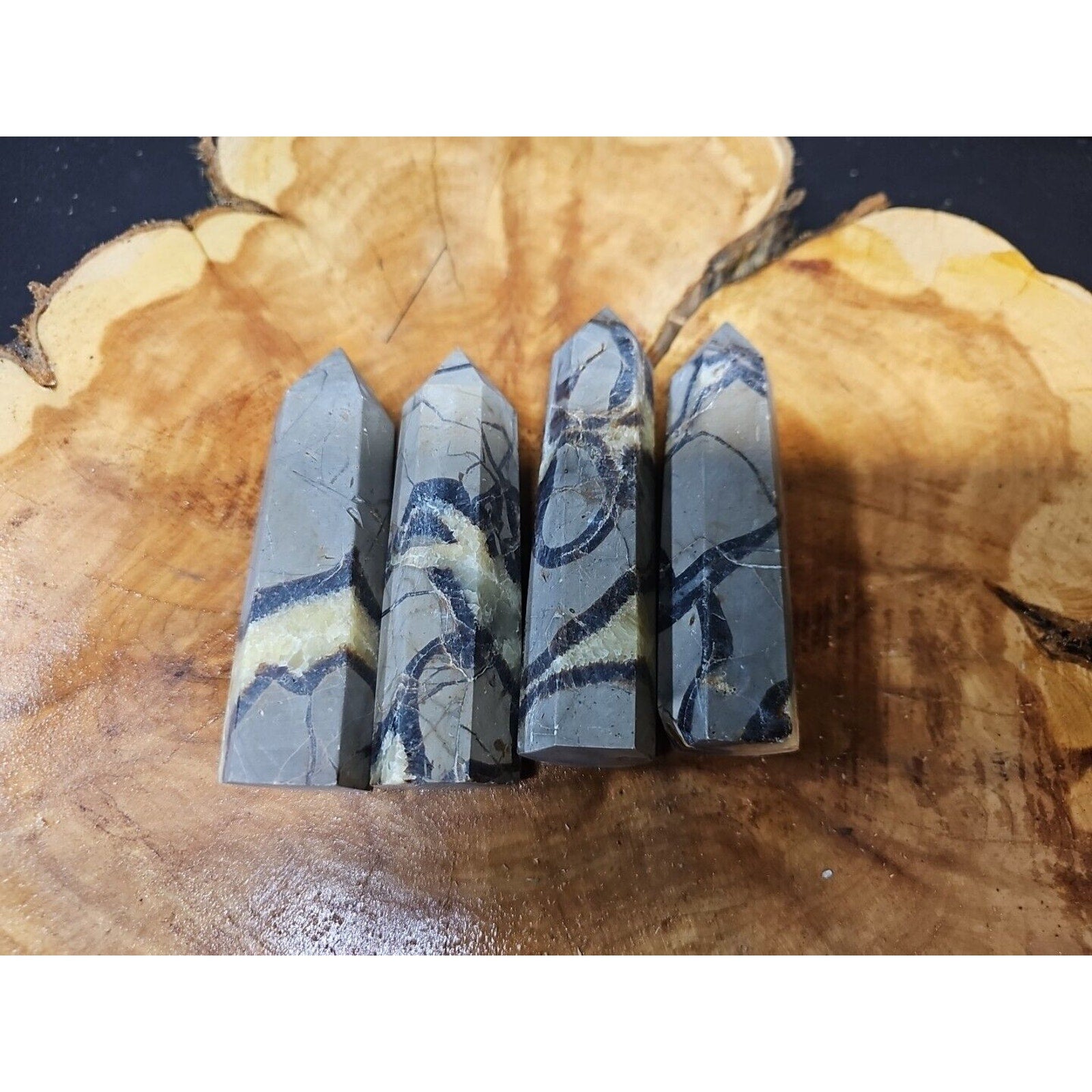 Dragon Septarian Geode Cluster Four Piece Set