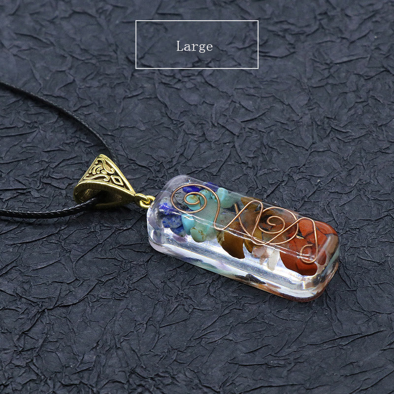 Rainbow Stone Crystal Pendant Necklace — additional product photo