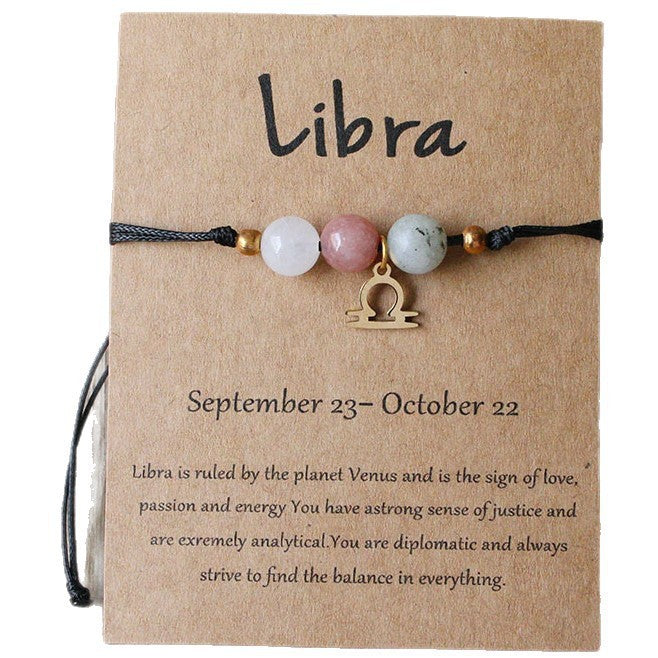 Natural Stone Beaded Tiger Eye Zodiac Bracelet — additional product photo