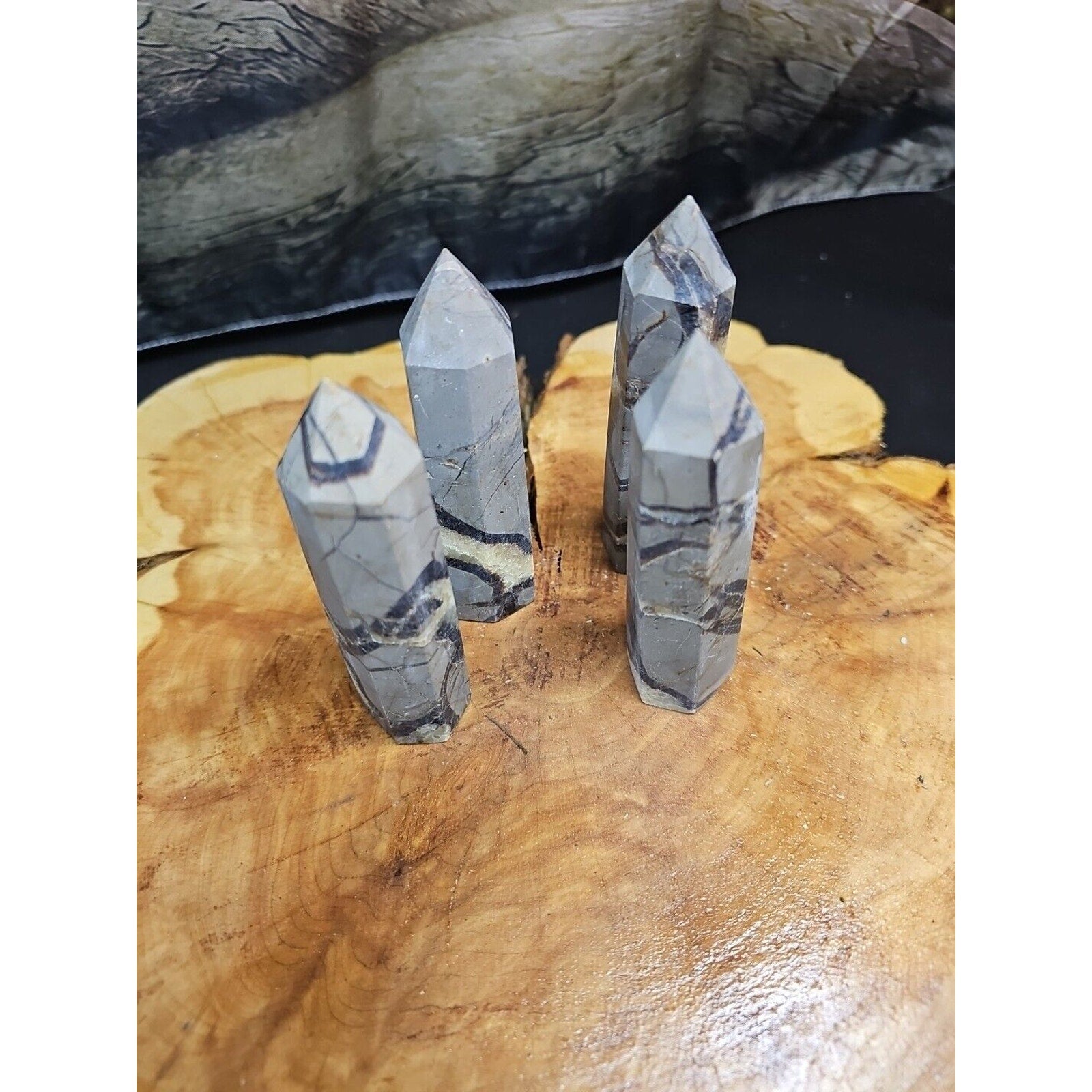 Dragon Septarian Geode Cluster Four Piece Set