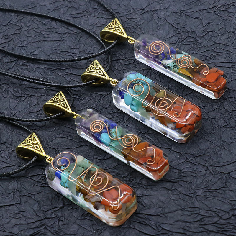 Rainbow Stone Crystal Pendant Necklace | Clairvoyant Crystals
