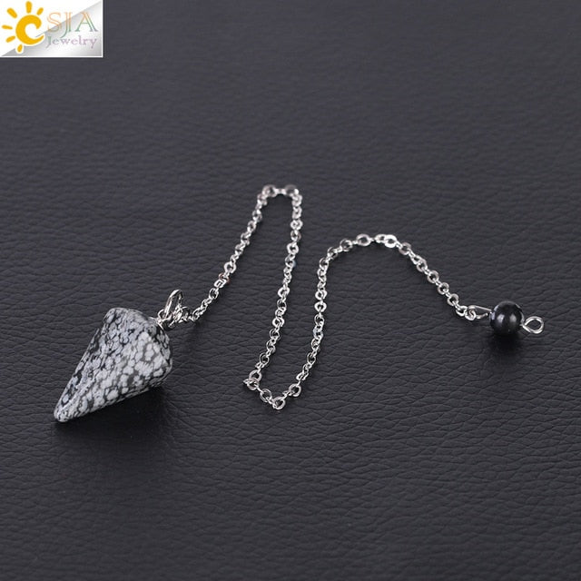 Small Reiki Pendulum, Natural Stone Amulet, Crystal Pendant — additional product photo