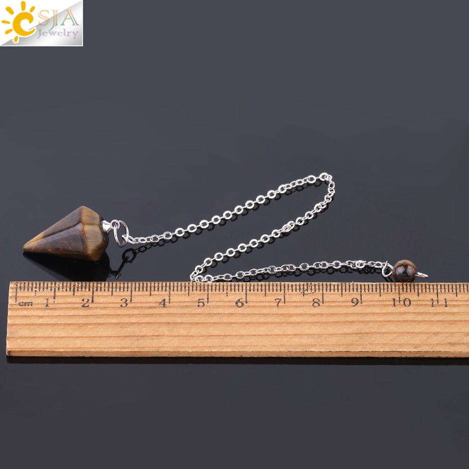 Small Reiki Pendulum, Natural Stone Amulet, Crystal Pendant — additional product photo