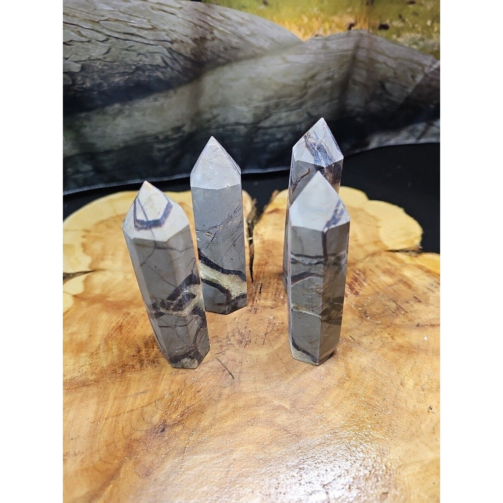 Dragon Septarian Geode Cluster Four Piece Set