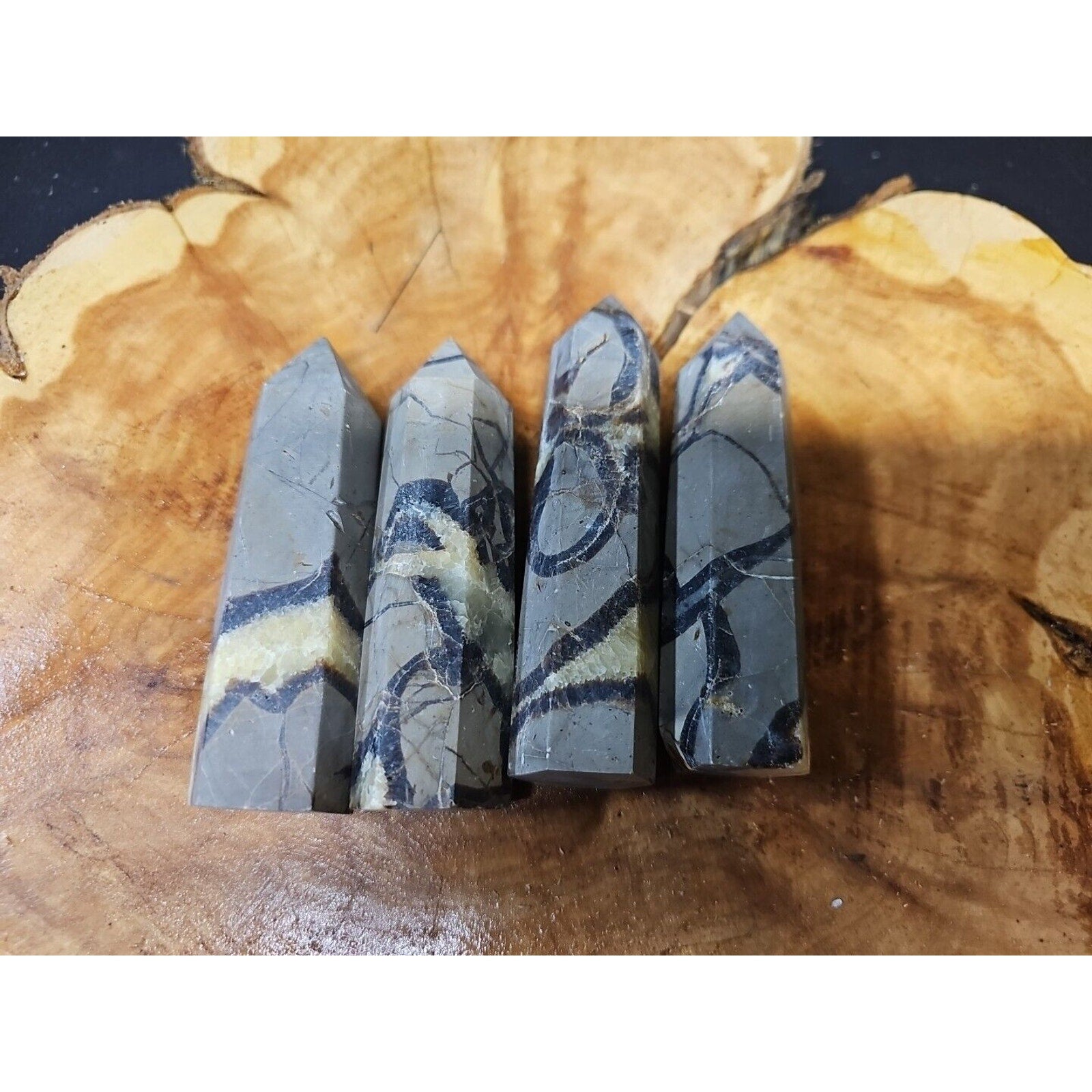 Dragon Septarian Geode Cluster Four Piece Set