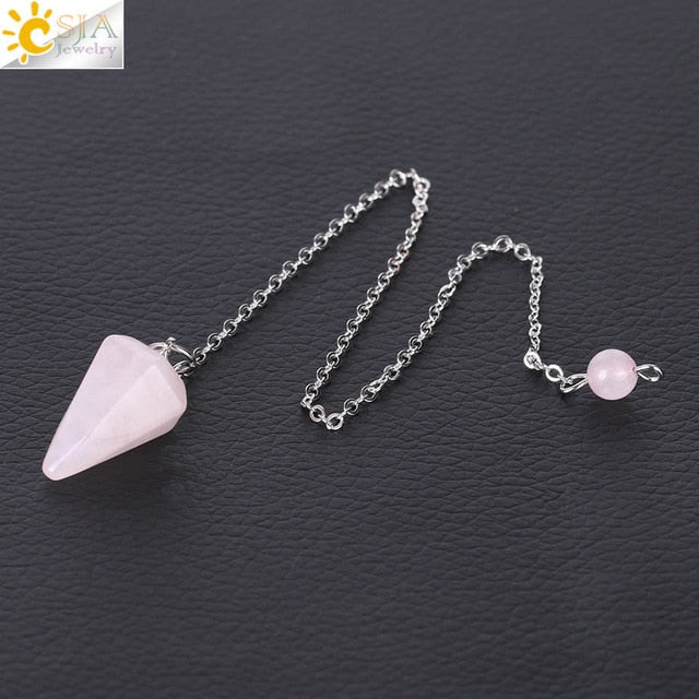 Small Reiki Pendulum, Natural Stone Amulet, Crystal Pendant — additional product photo