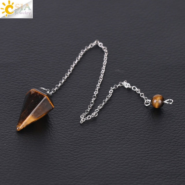Small Reiki Pendulum, Natural Stone Amulet, Crystal Pendant — additional product photo