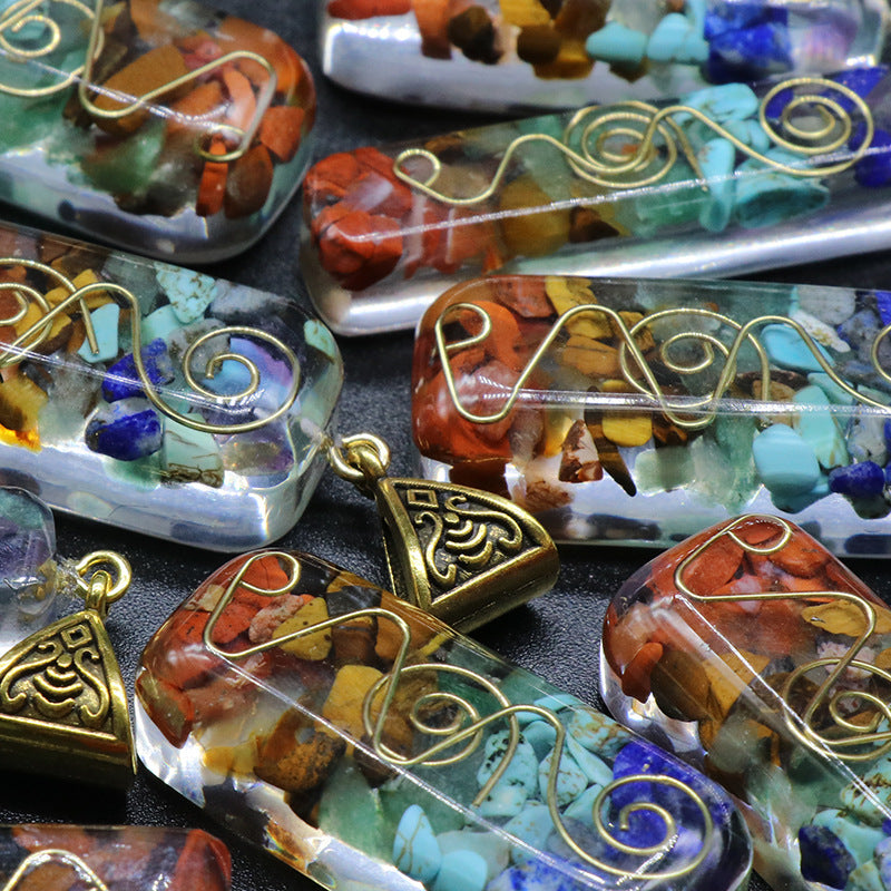 Rainbow Stone Crystal Pendant Necklace — additional product photo