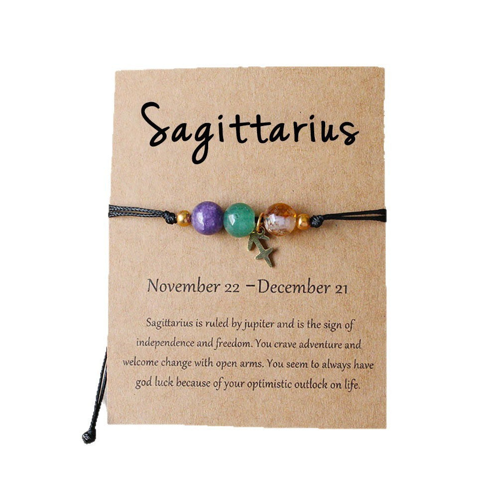 Natural Stone Beaded Tiger Eye Zodiac Bracelet — additional product photo