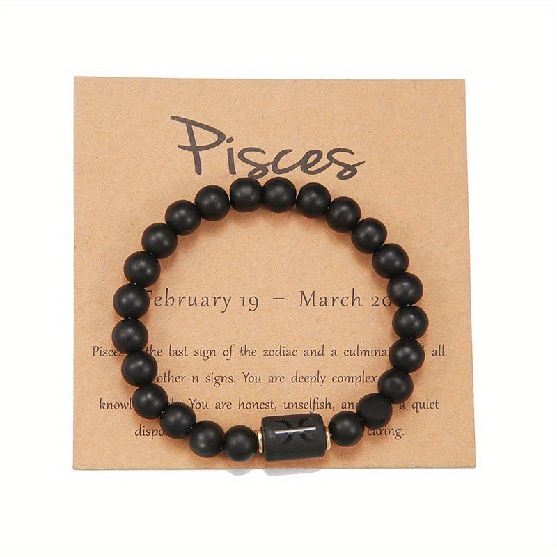 Natural Stone Beaded Tiger Eye Zodiac Bracelet — additional product photo