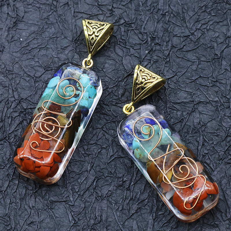 Rainbow Stone Crystal Pendant Necklace — additional product photo