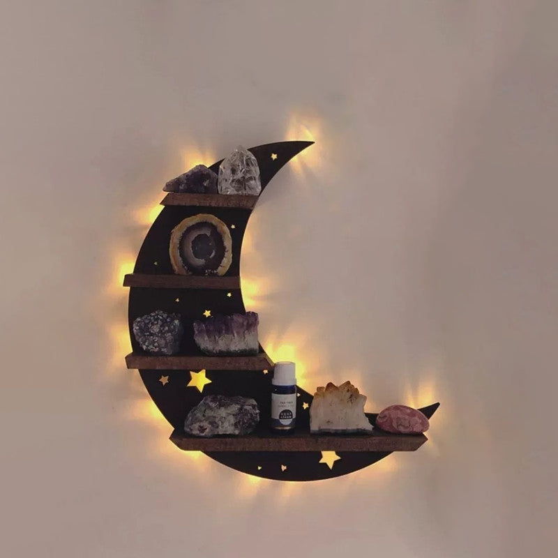 Crystal shelf moon shape