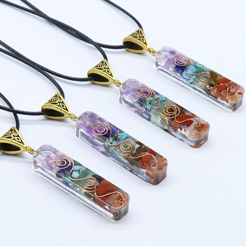 Rainbow Stone Crystal Pendant Necklace — additional product photo