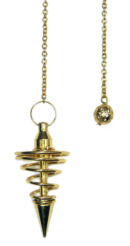 Gold Metal Spiral Pendulum | Clairvoyant Crystals