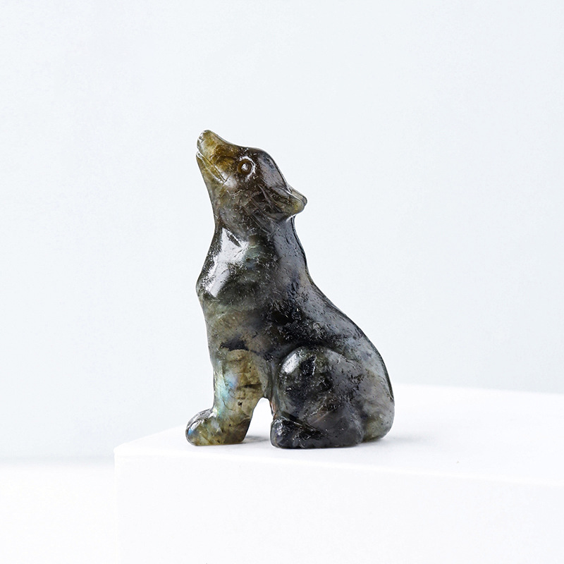 Crystal Wolf Spirit Guardian Carving — additional product photo