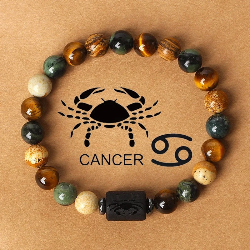 Natural Stone Beaded Tiger Eye Zodiac Bracelet — additional product photo