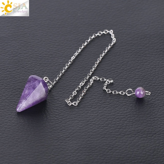 Small Reiki Pendulum, Natural Stone Amulet, Crystal Pendant — additional product photo