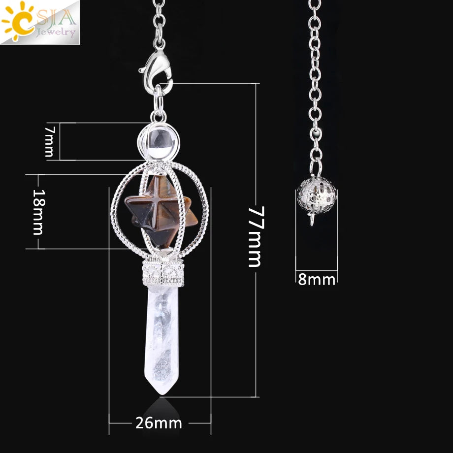 Rotatable Merkaba Dowsing Pendulum Quartz Natural Stone Crystal  Reiki — additional product photo