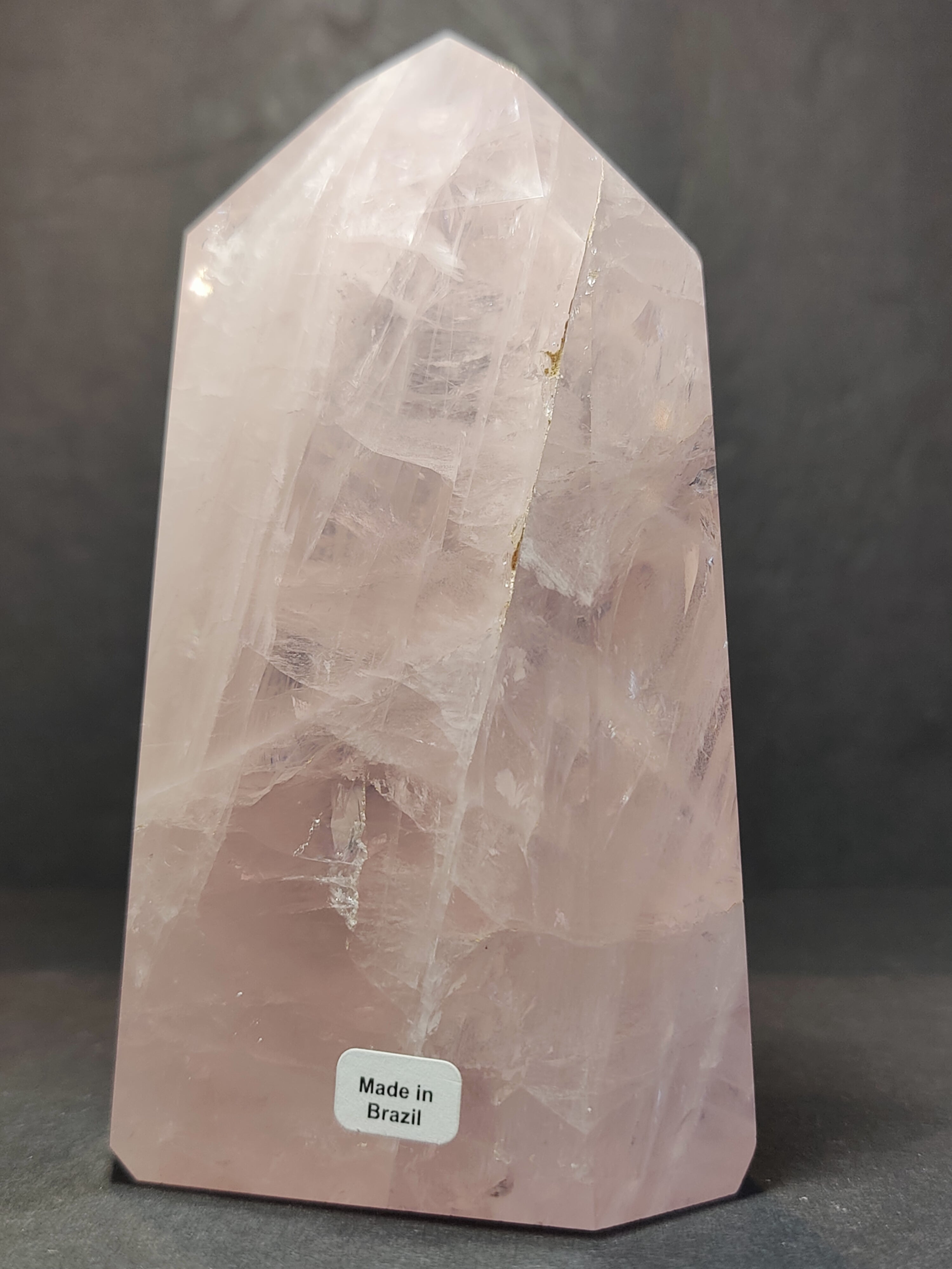 XL Rose Quartz Polished Obelisk Tower Sculpture