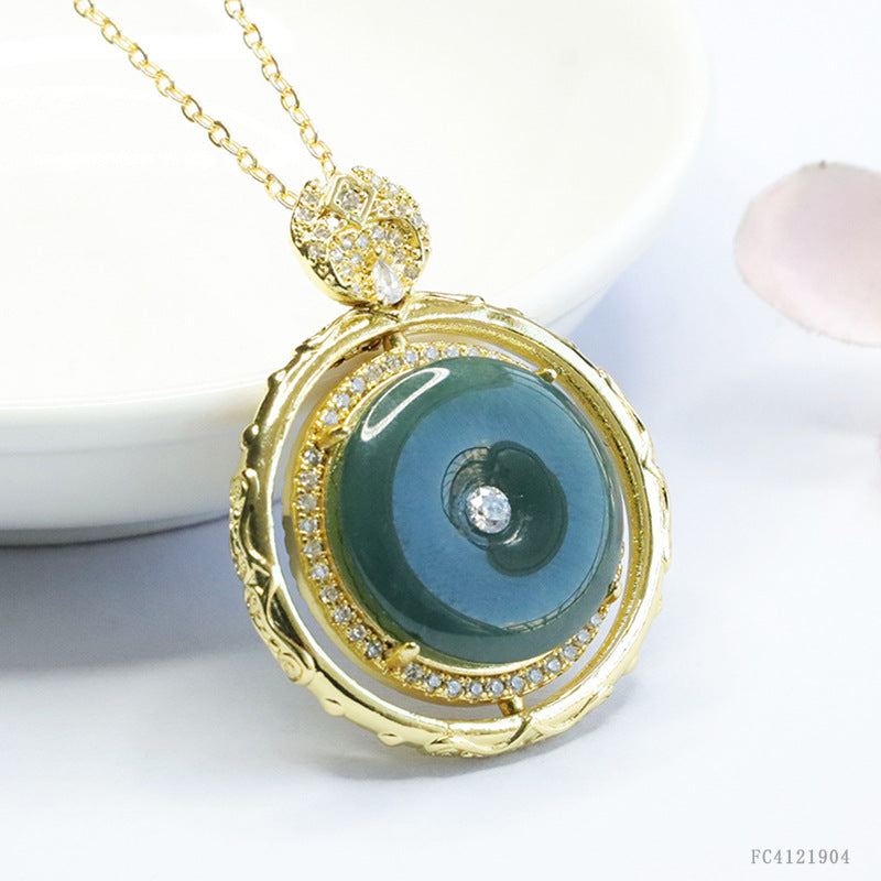Jadeite Blue Protection Pendant Necklace — additional product photo