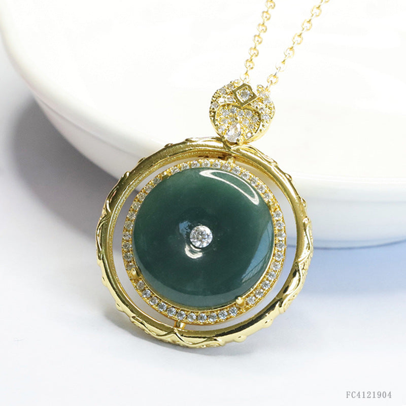 Jadeite Blue Protection Pendant Necklace — additional product photo