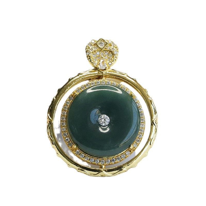 Jadeite Blue Protection Pendant Necklace — additional product photo