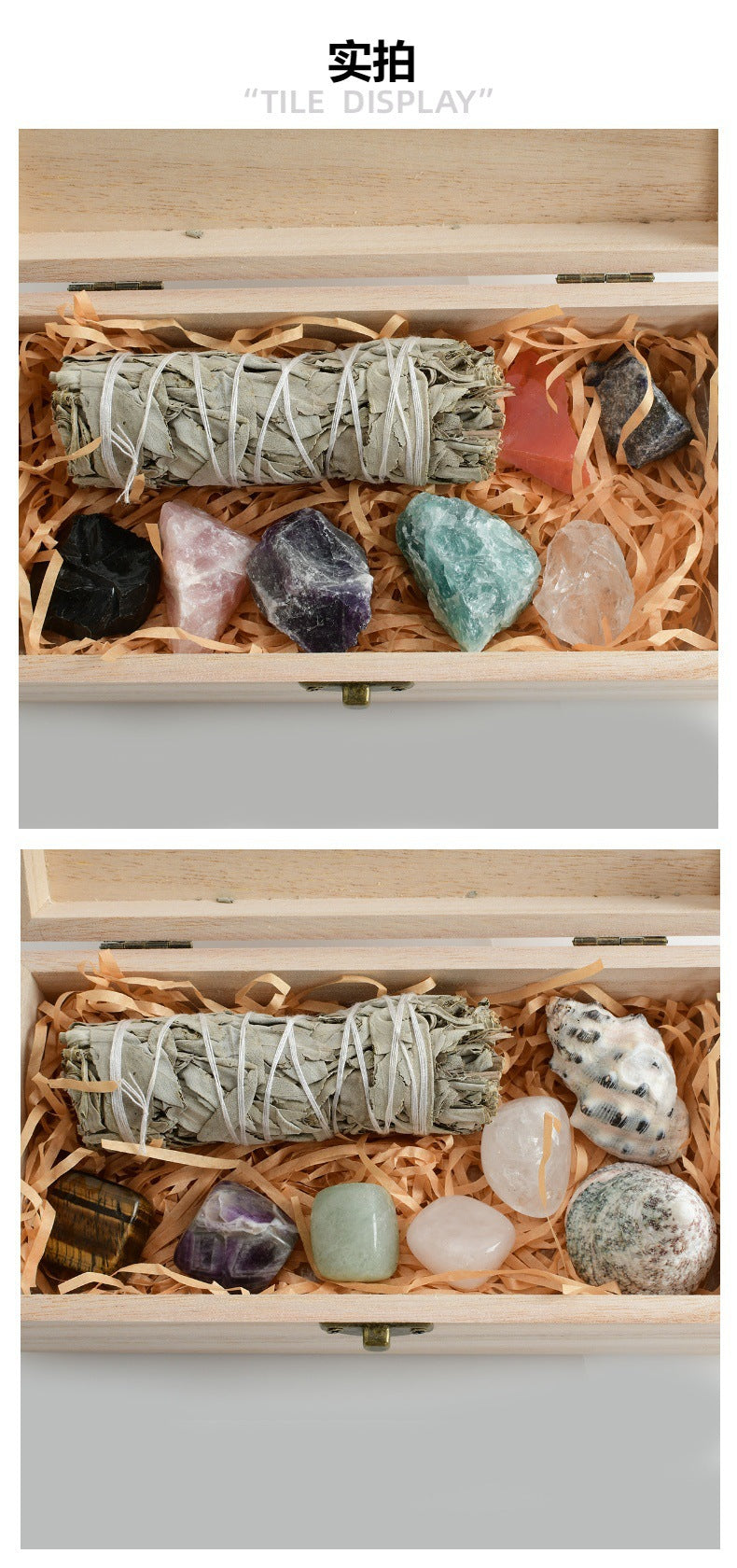 White Sage & Crystal Ornament Set | Smudge Cleansing Kit — additional product photo