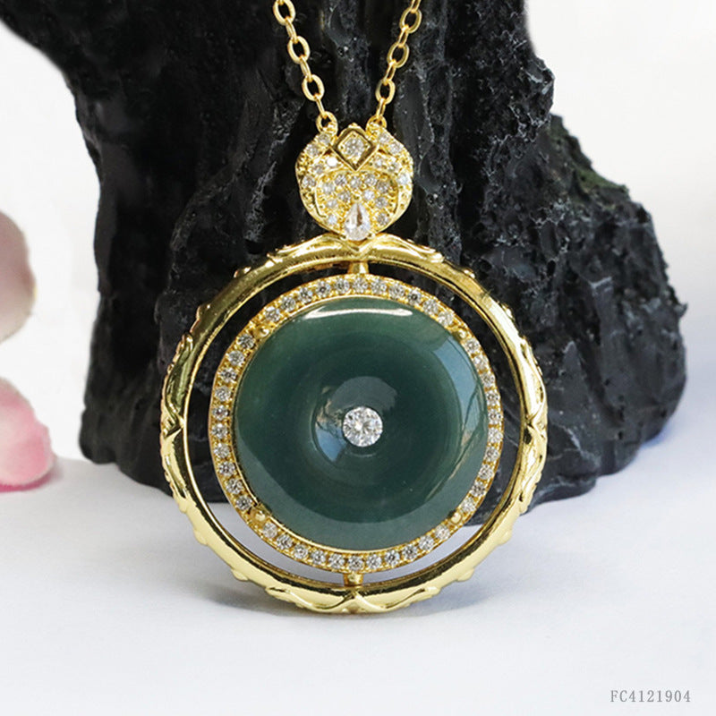 Jadeite Blue Protection Pendant Necklace | Clairvoyant Crystals