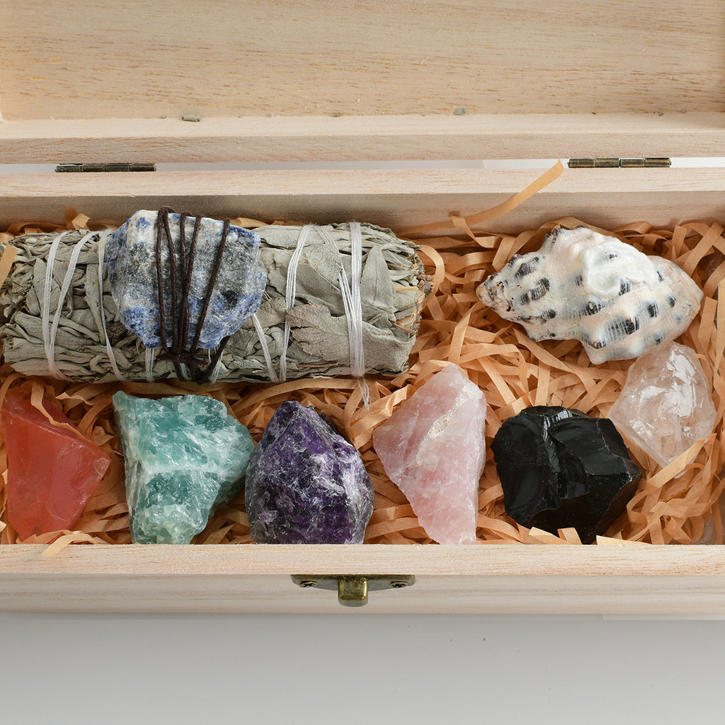 White Sage & Crystal Ornament Set | Smudge Cleansing Kit — additional product photo