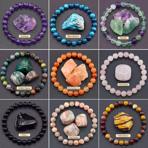 Blue Apatite & Sunstone Energy Bracelet | Clairvoyant Crystals
