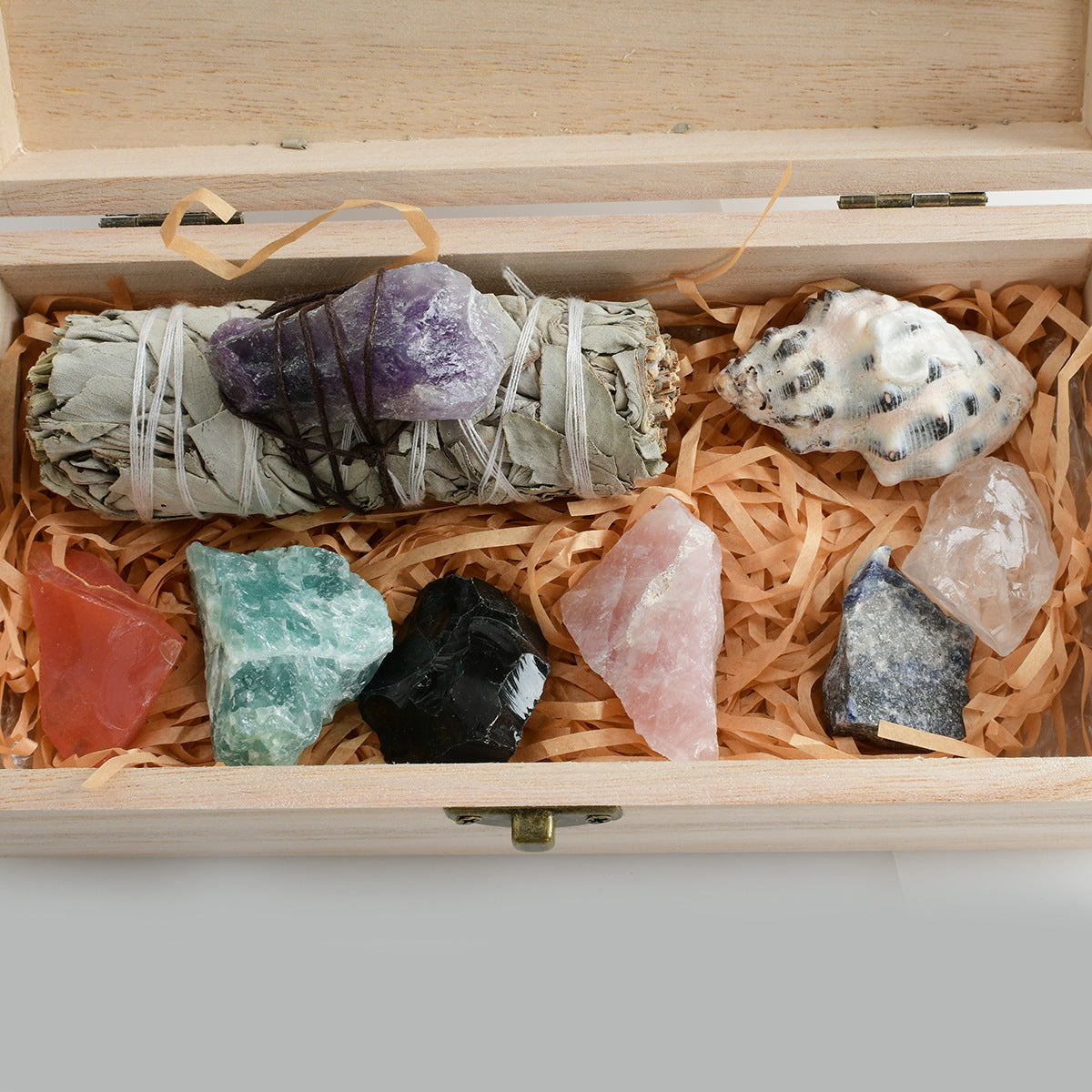 White Sage & Crystal Ornament Set | Smudge Cleansing Kit — additional product photo
