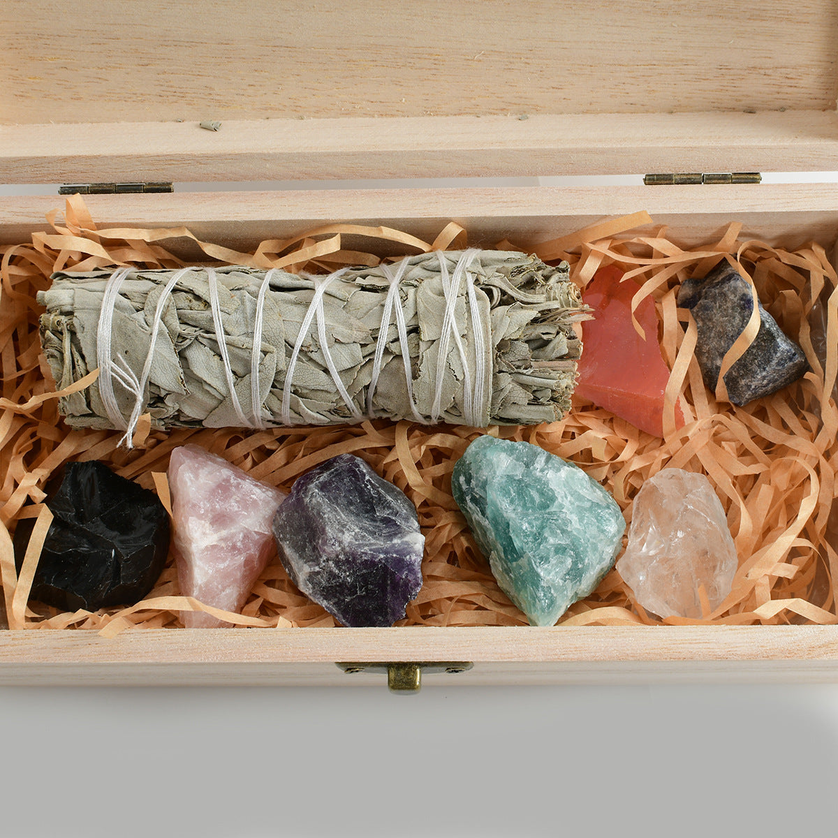 White Sage & Crystal Ornament Set | Smudge Cleansing Kit — additional product photo