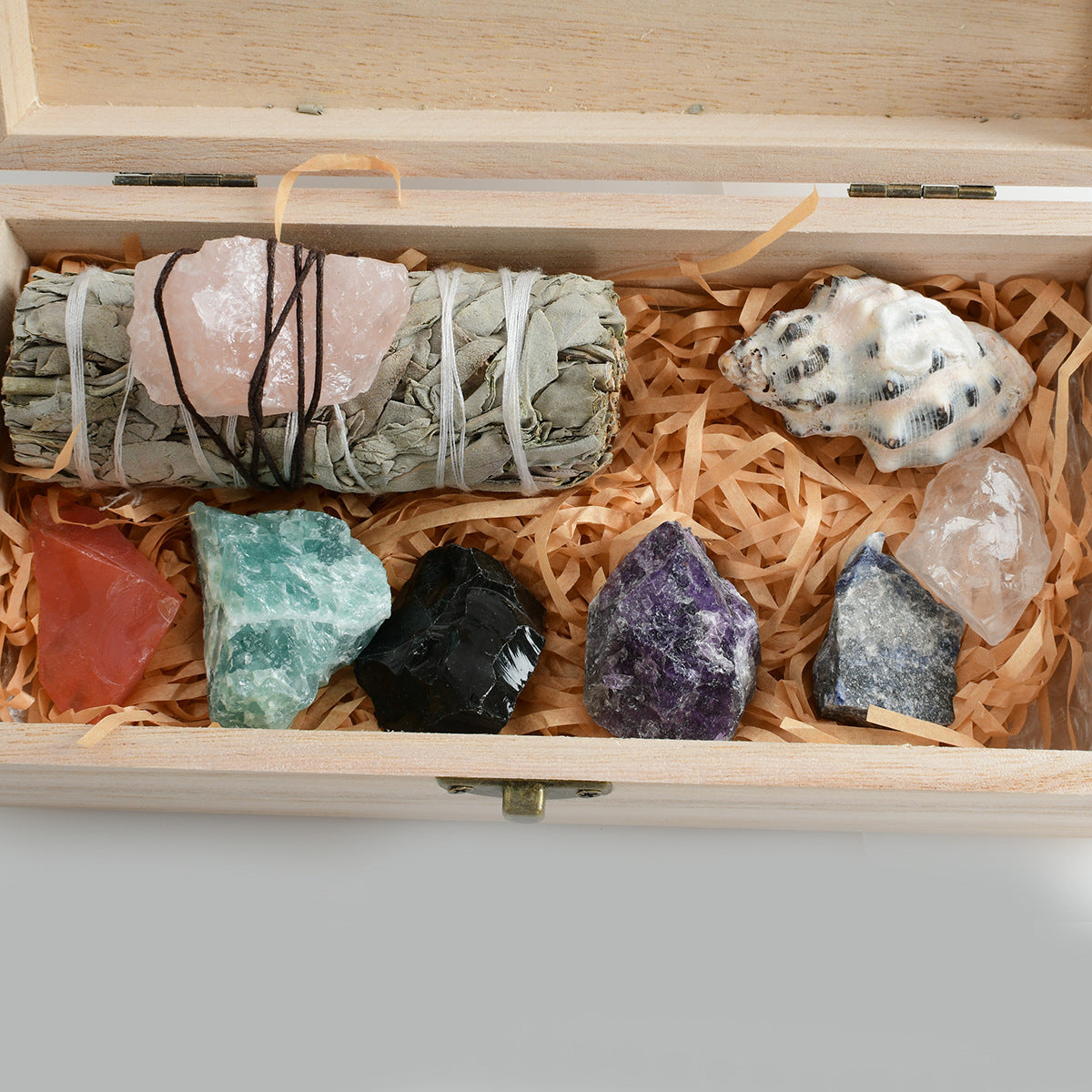 White Sage & Crystal Ornament Set | Smudge Cleansing Kit — additional product photo