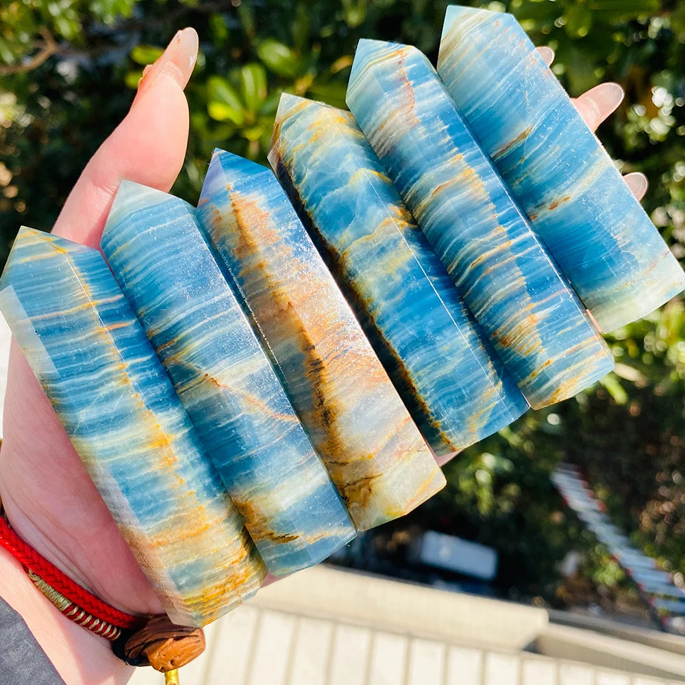 Ocean Blue Calcite Crystal Tower — additional product photo