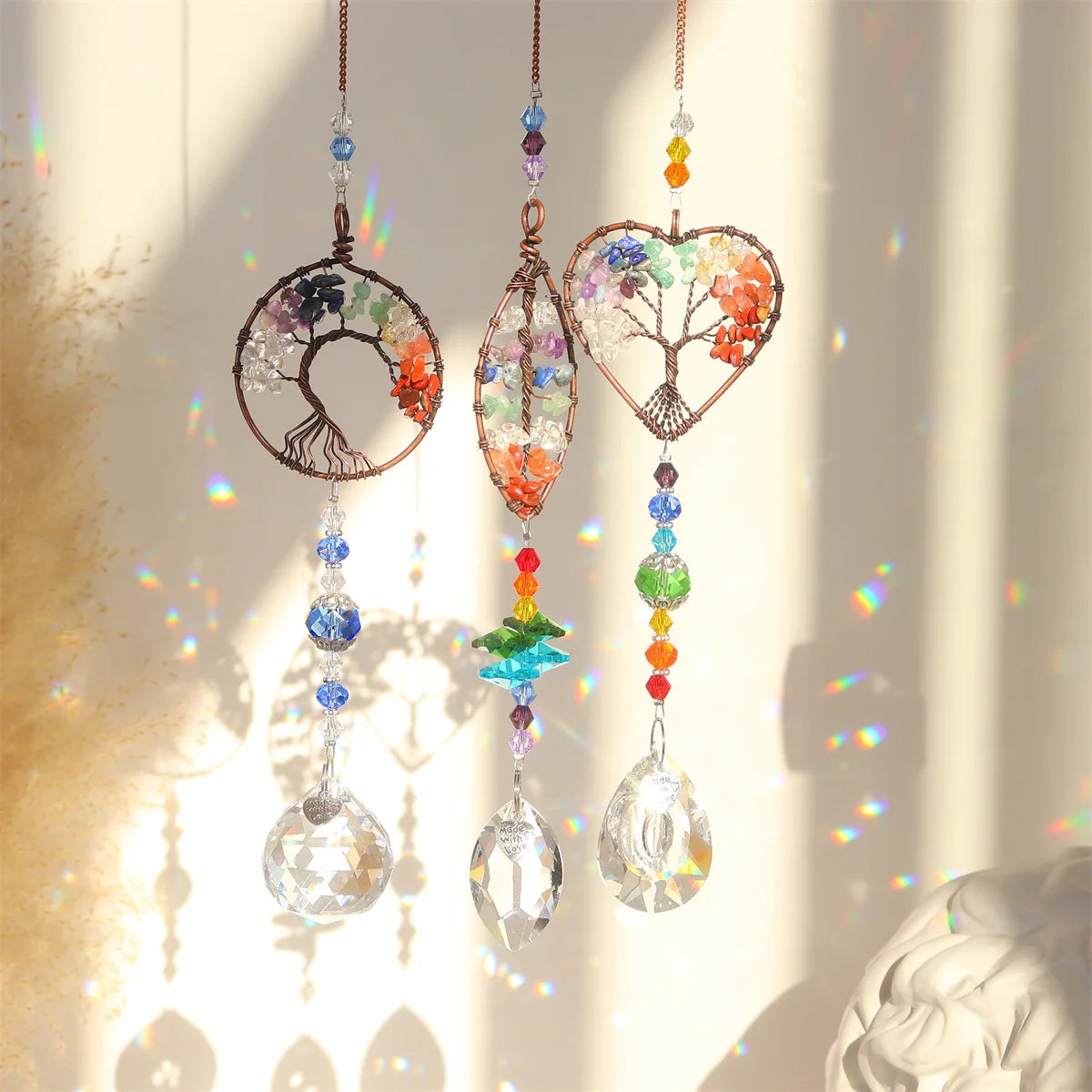 Tree of Life Crystal Rainbow Prism Sun Catcher | Clairvoyant Crystals