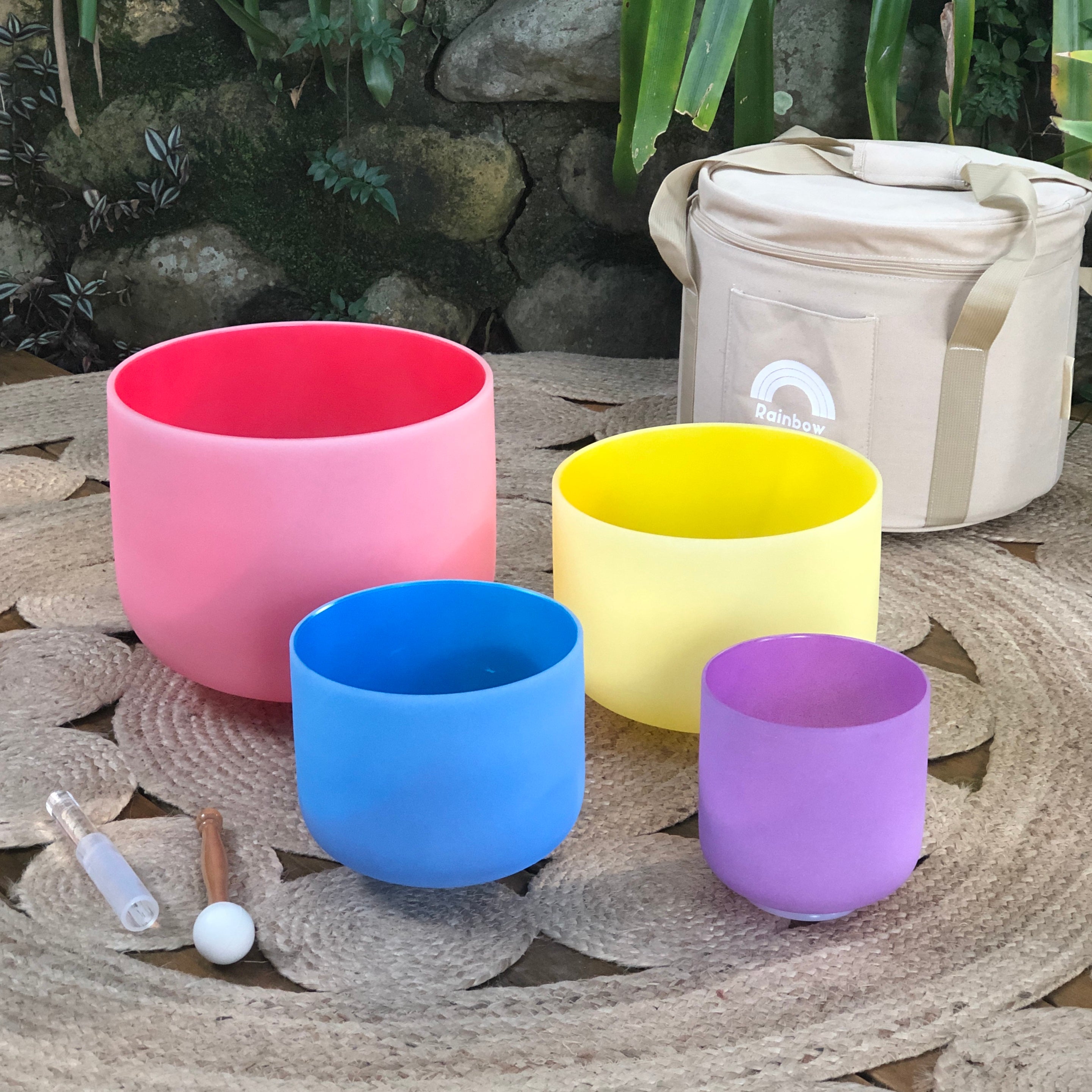 Rainbow Sound Therapy Bowl Set of 4 | 432Hz Crystal Bowls with Case — additional product photo