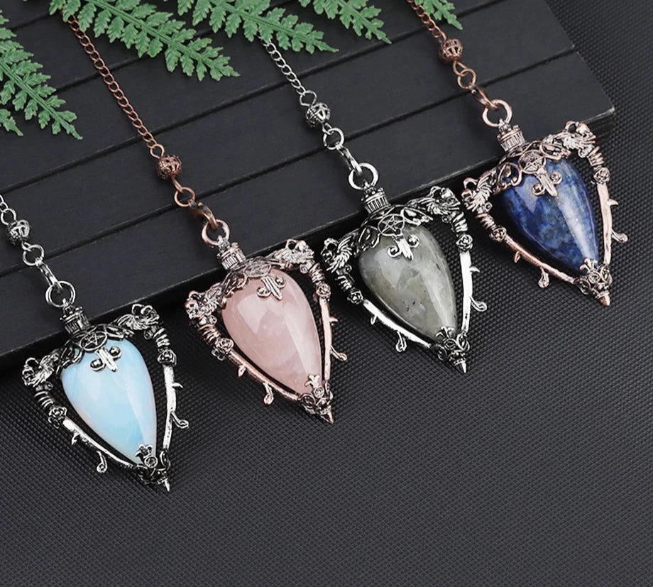 Water Drop Pentagram Pendulums | Clairvoyant Crystals